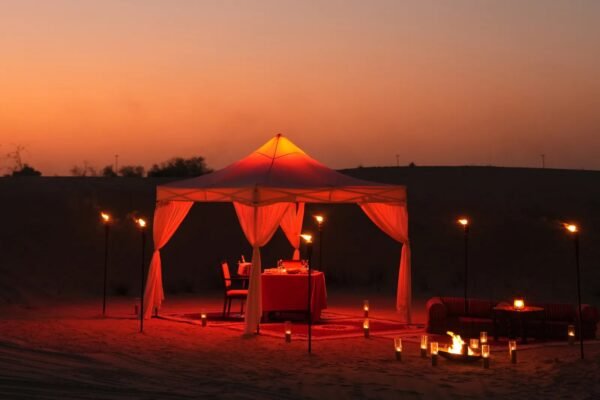 Romantic dinner Arrangement in desert